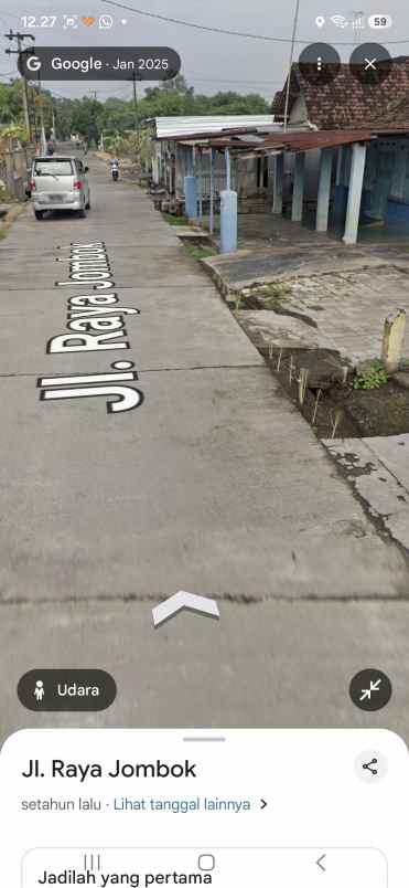 jual tanah pekarangan strategis 0 jalan