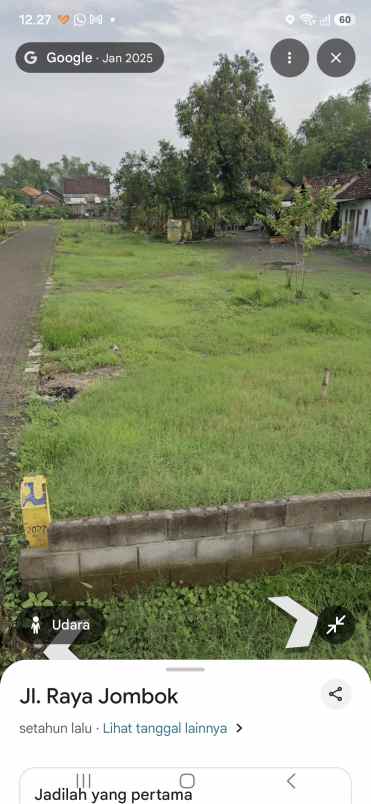 jual tanah pekarangan strategis 0 jalan
