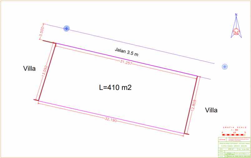 land for villa investment in cemagi 424 m