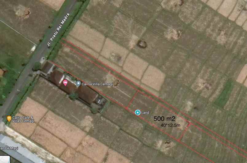 land for villa investment in cemagi 424 m