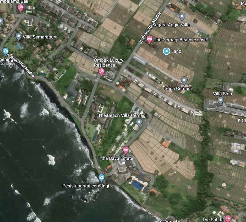 land for villa investment in cemagi 424 m