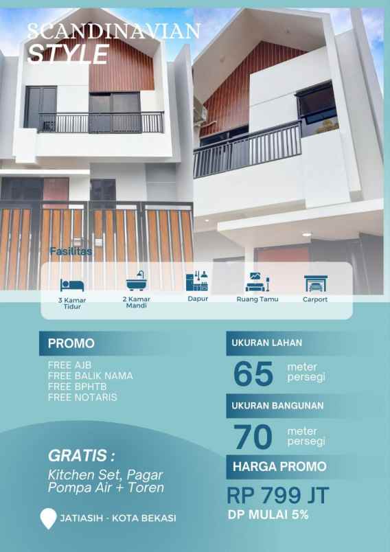 rumah baru 2 lt lokasi strategis jatiasih bekasi