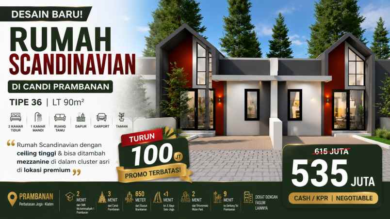 rumah scandinavian murah dengan bonus promo lengkap