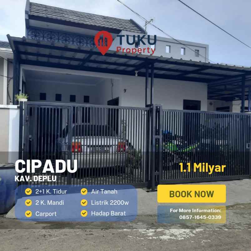 rumah siap huni di kavling deplu cipadu larangan