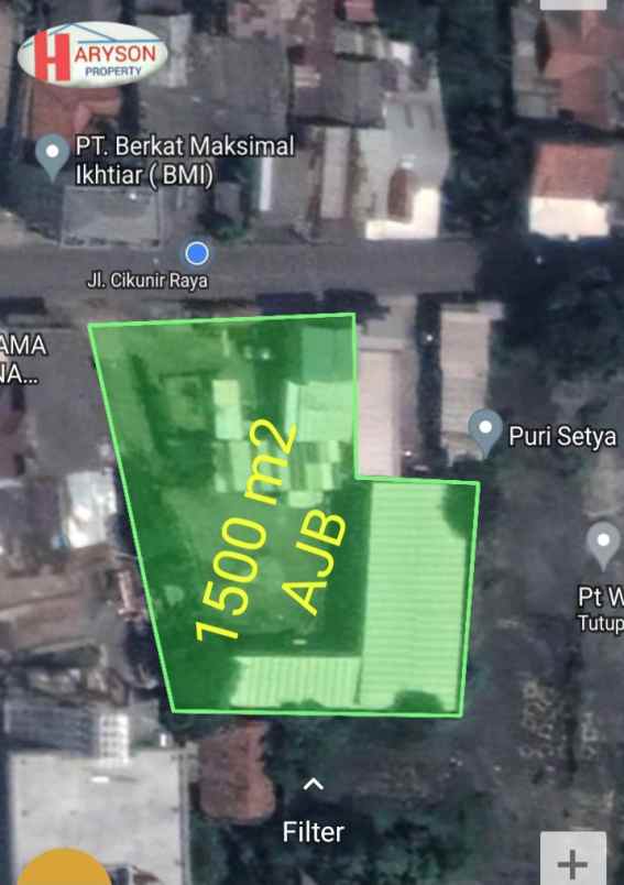 tanah komersil 1500 m2 jatiasih