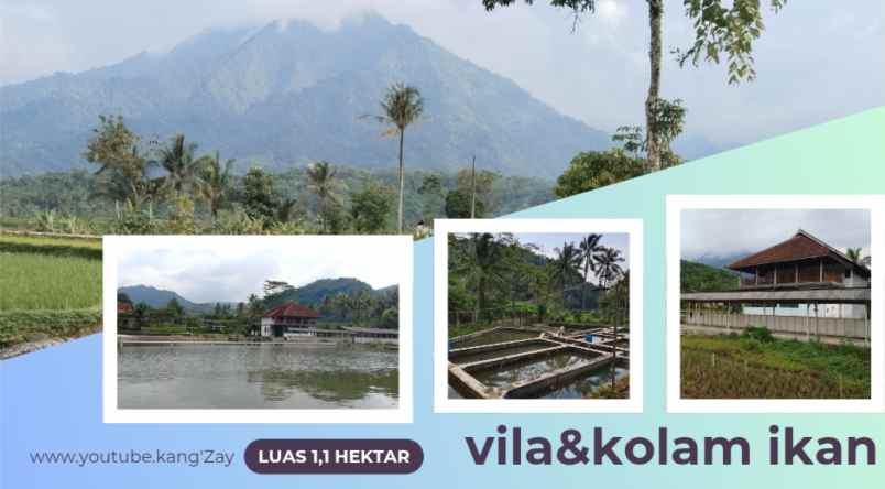 vila kolam ikan view hamparan gunung subang