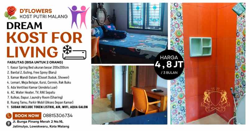 d flowers kost putri exclusive kota malang