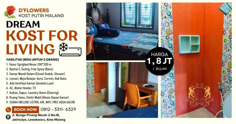 d flowers kost putri exclusive kota malang