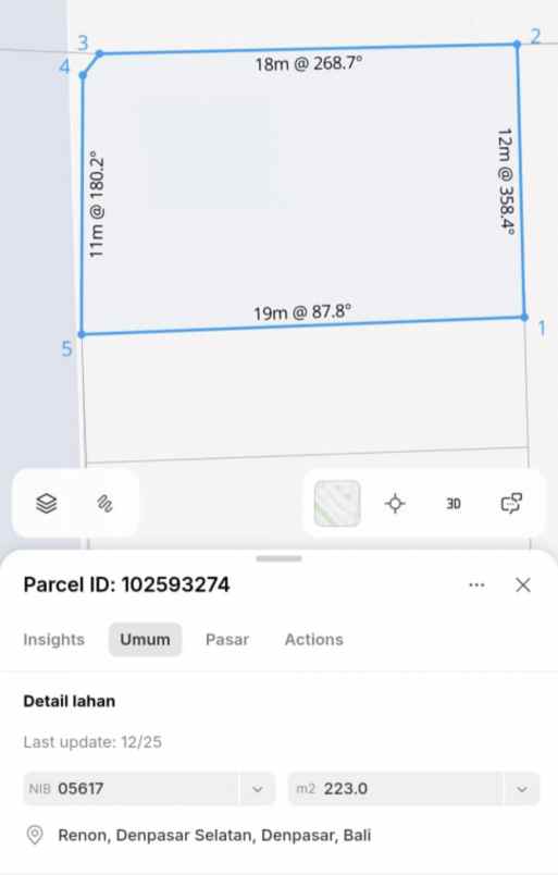 dijual 1 are jl sanghyang gg indra buduk mengwi
