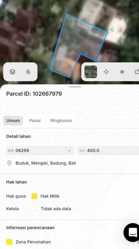 dijual 4 are jl campuan veteran buduk mengwi