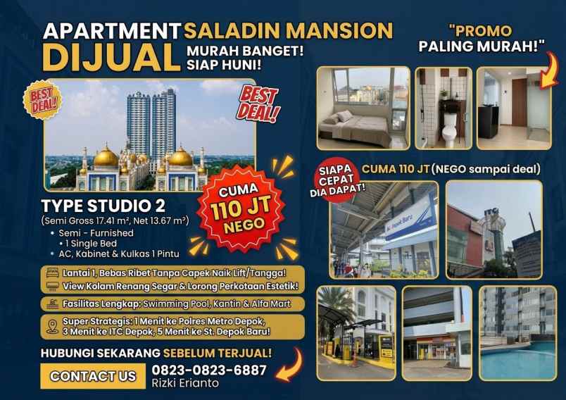 dijual apartemen saladdin mansion apartment