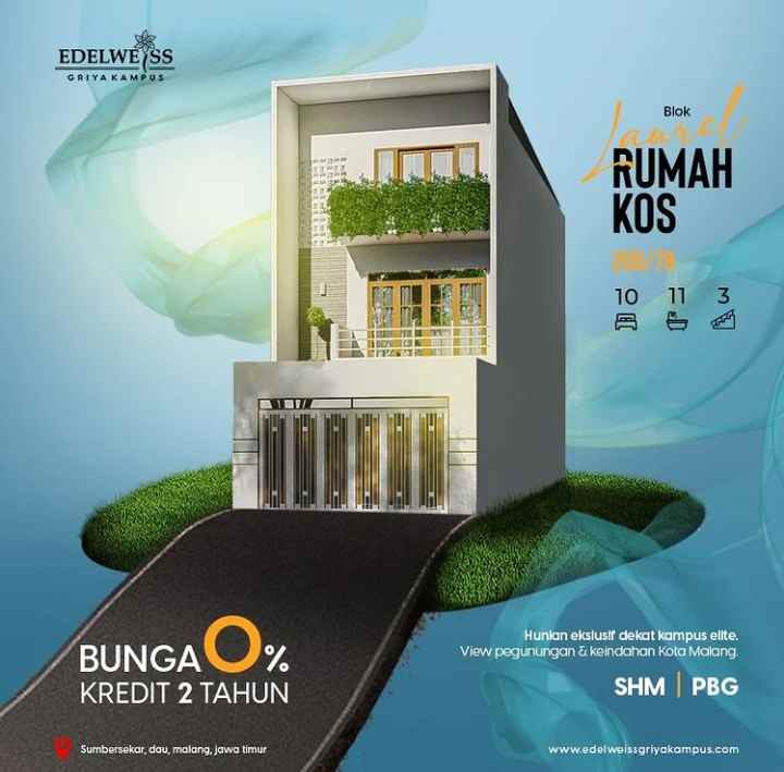 Investasi Rumah Kost 3 Lantai Daerah Kota Batu Kampus Uin 3 Malang