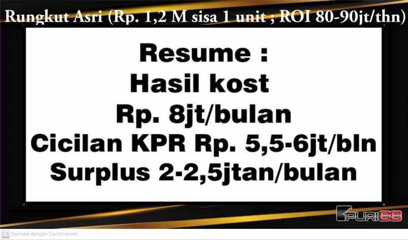 dijual kost rungkut asri