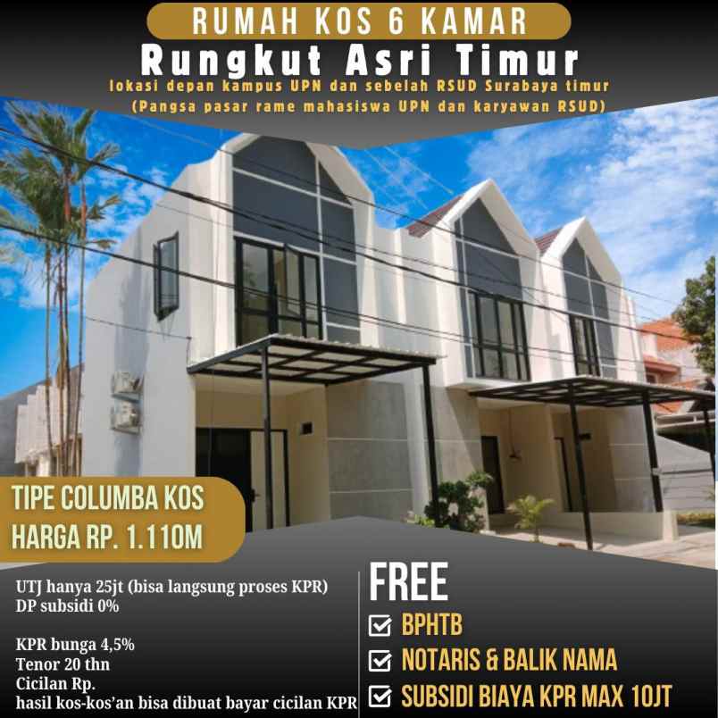 dijual kost rungkut asri