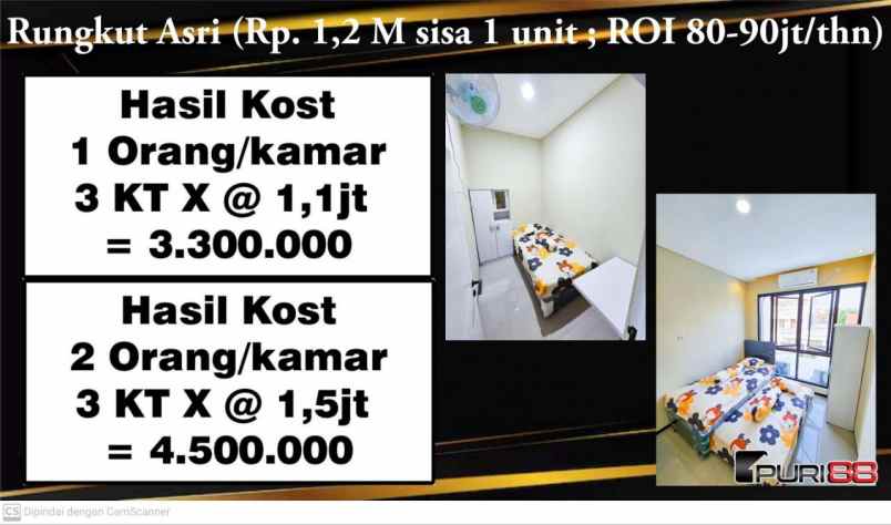 dijual kost rungkut asri