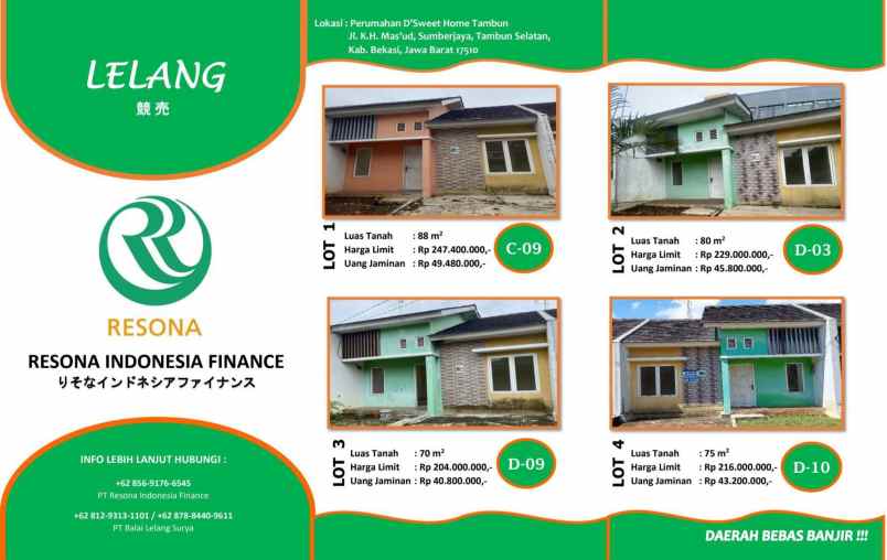 dijual lelang rumah murah