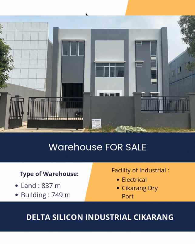 dijual ruko gudang kantor delta silicon lippo cikarang