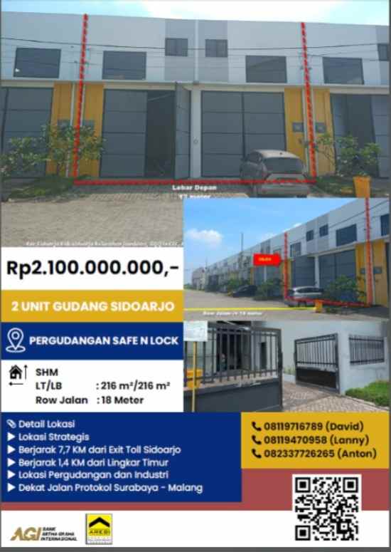 dijual ruko gudang kantor komplek pergudangan safe n