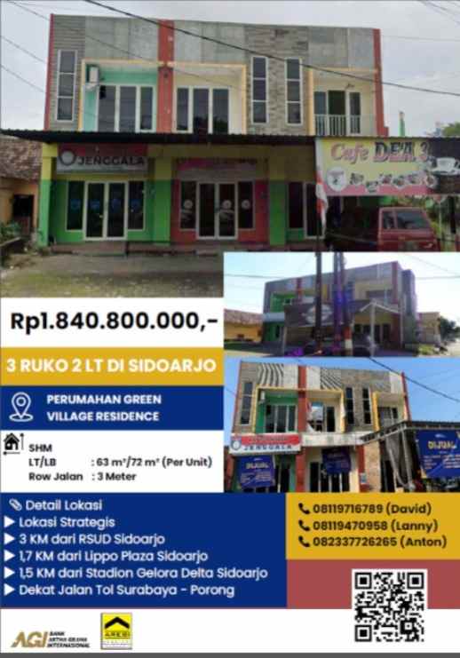 dijual ruko gudang kantor perumahan green village