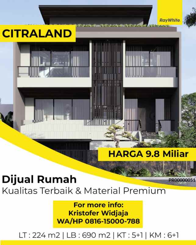dijual rumah golf avenue citraland surabaya