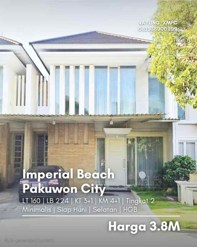 dijual rumah imperial beach