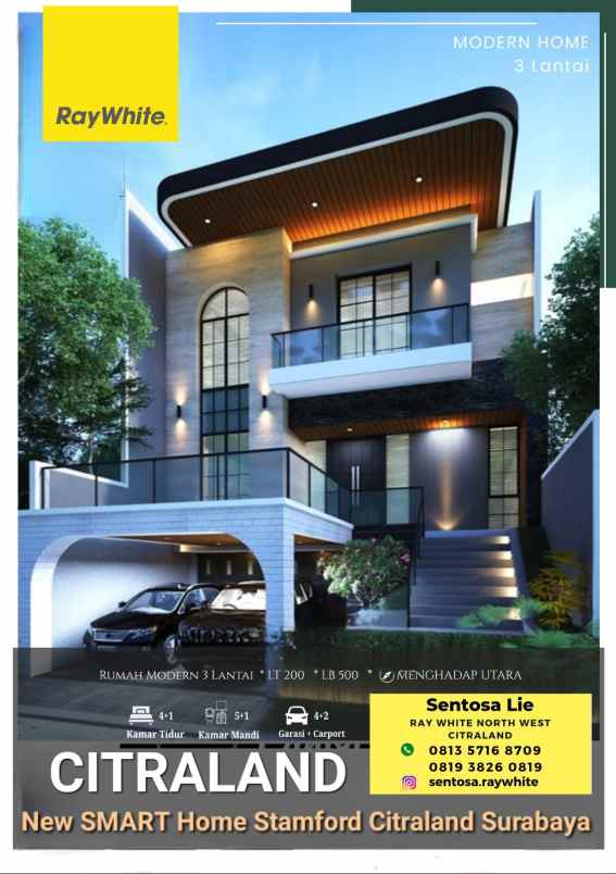 dijual rumah jalan stamford place citraland