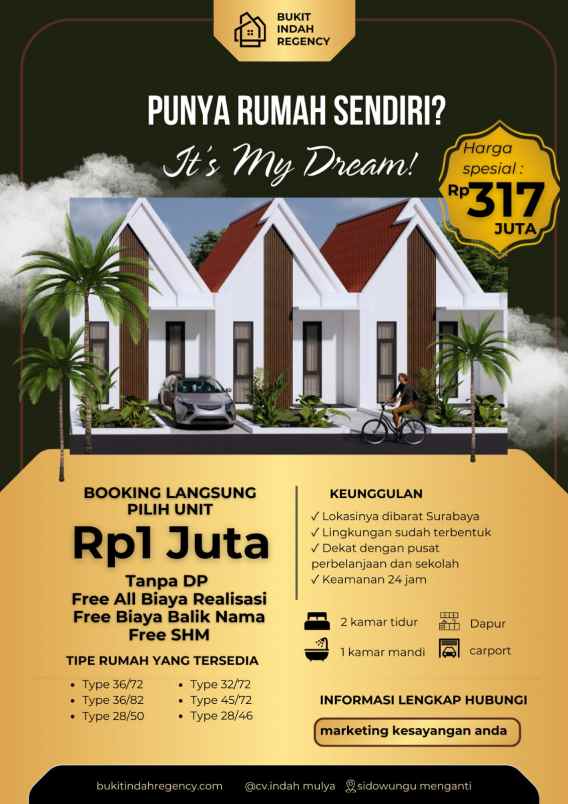 dijual rumah menganti