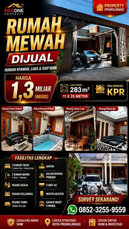 dijual rumah mewah ada kolam renang pribadi bisa kpr