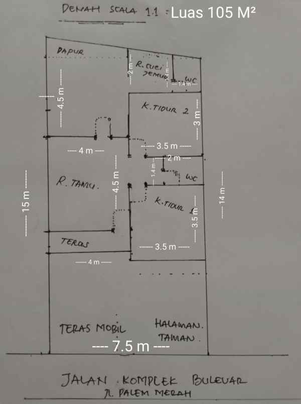 dijual rumah perumahan bulevar hijau