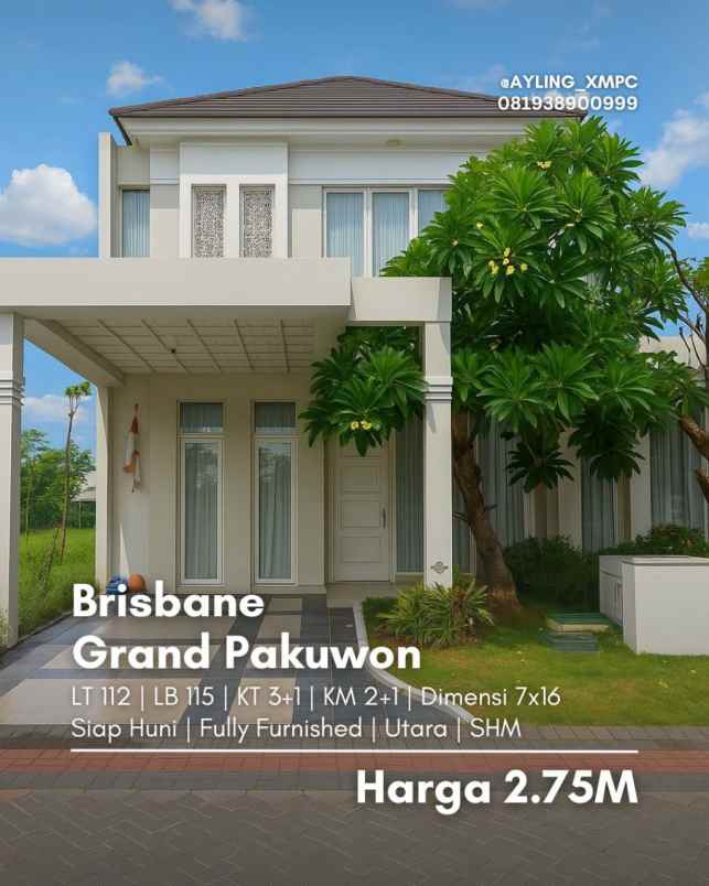 dijual rumah rumah brisbane grand pakuwon