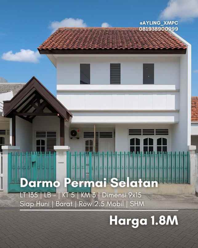 dijual rumah rumah darmo permai selatan