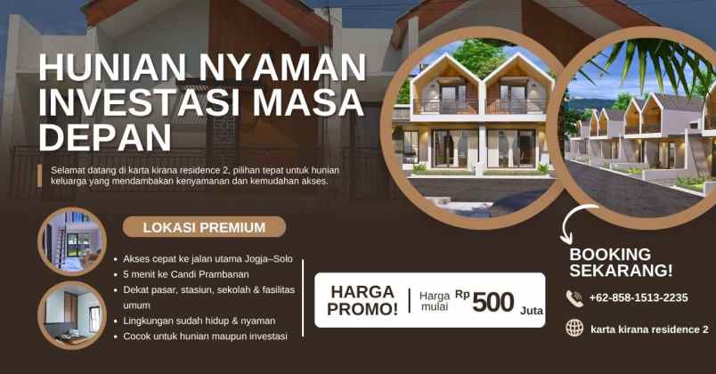 dijual rumah tlogo kec prambanan