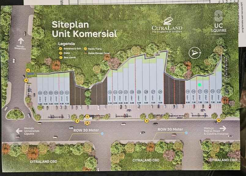 dijual tanah citraland uc square