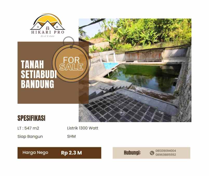 Dijual Tanah Dibawah Njop Setiabudi Bandung Utara