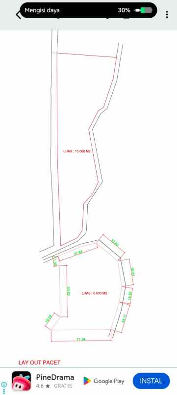dijual tanah jalan pacet mojokerto jawa