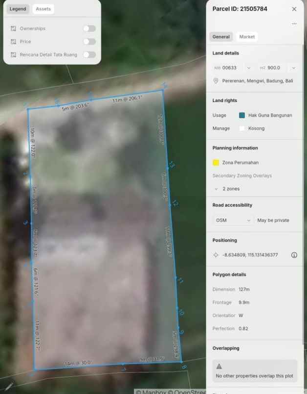 dijual tanah jl jantuk angs