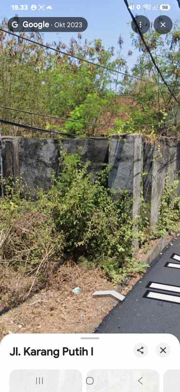 dijual tanah jl karang putih i