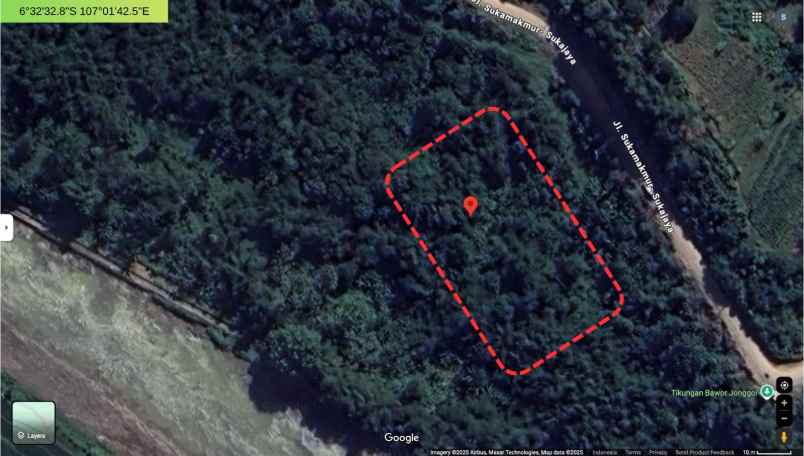 dijual tanah jl proyek kp leungsir ds