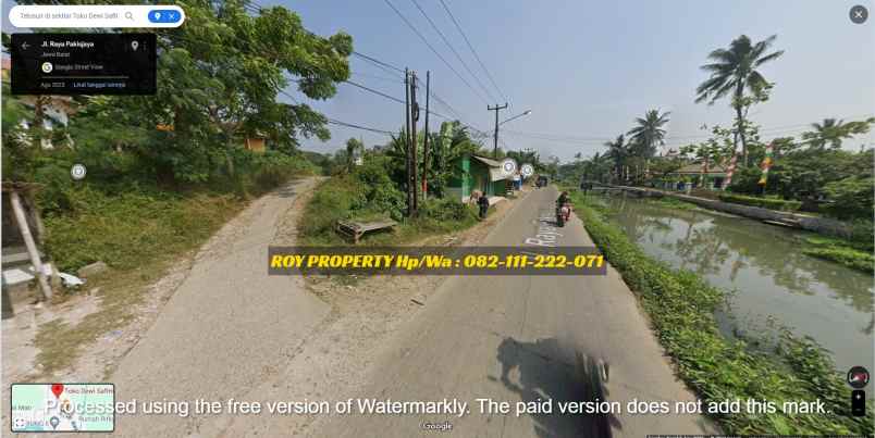 dijual tanah jl raya pakisjaya teluk