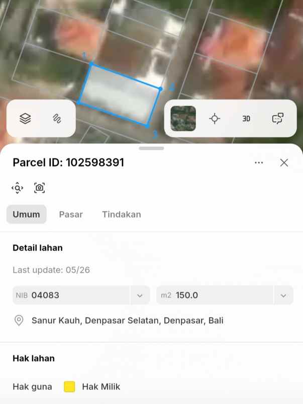 dijual tanah pengiyasan sanur