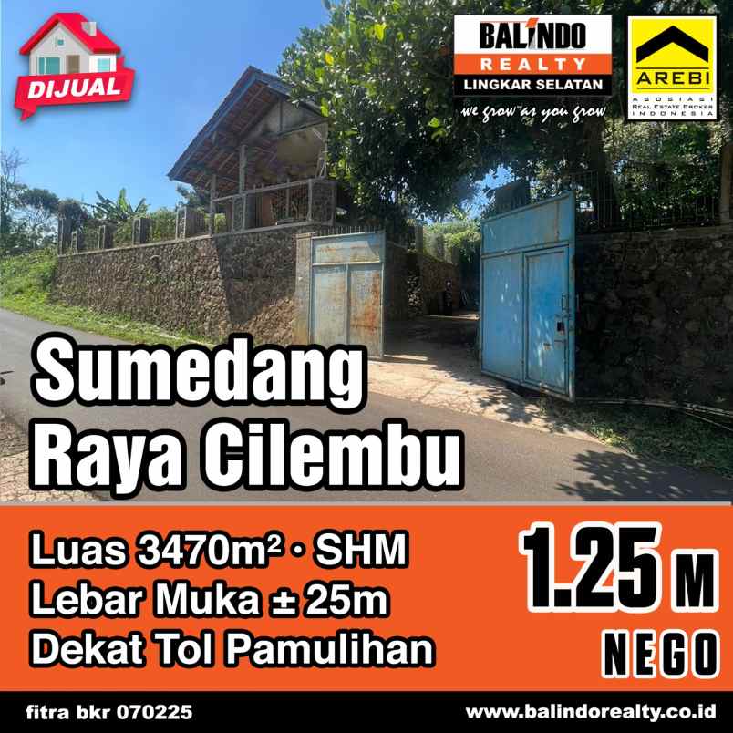 dijual tanah strategis lebar muka lebar di sumedang
