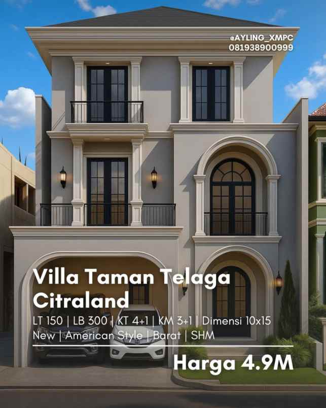 dijual villa rumah villa taman telaga
