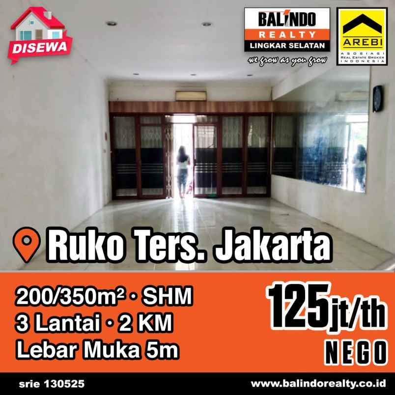 disewakan rumah jalan terusan jakarta