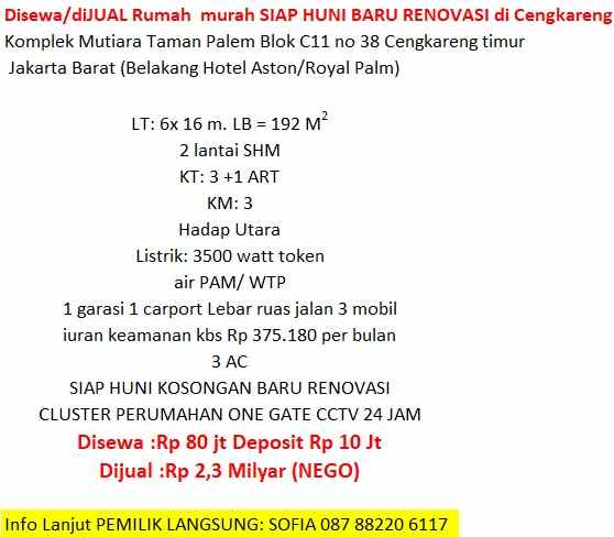 disewakan rumah komplek mutiara taman