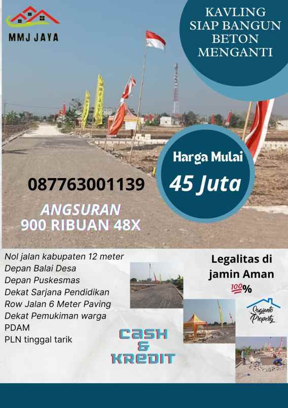 kavling siap bangun beton menganti promo 45 juta