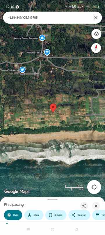 lahan tepi pantai tambak