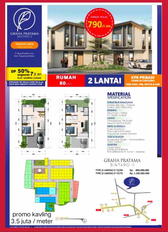 rumah 2 lantai kpr pribadi tanpa bi checking modern