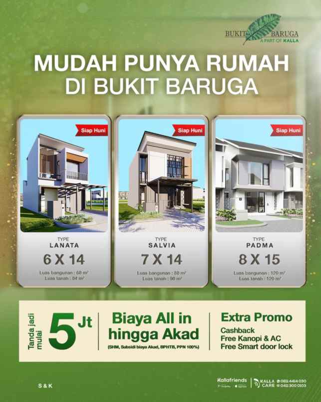 rumah baru 2 lantai di bukit baruga antang
