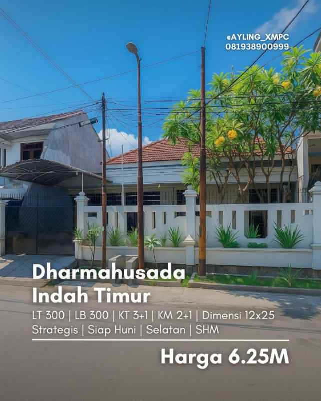 rumah dharmahusada indah timur strategis siap huni
