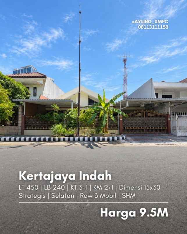 rumah kertajaya indah strategis row jalan 3 mobil